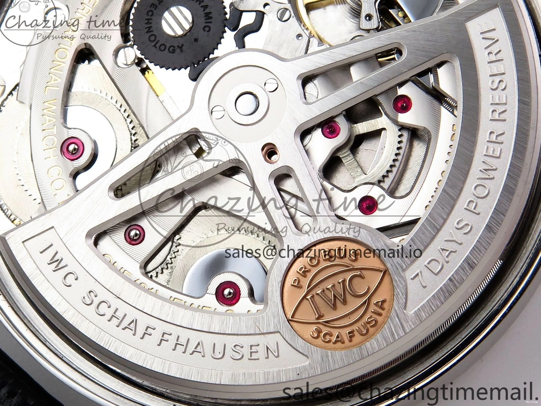 MIROTIME 0308 OnTrend Portugieser Automatic 42mm SS APSF 1:1 Best Edition White RG Dial on Black Leather Strap A 7010